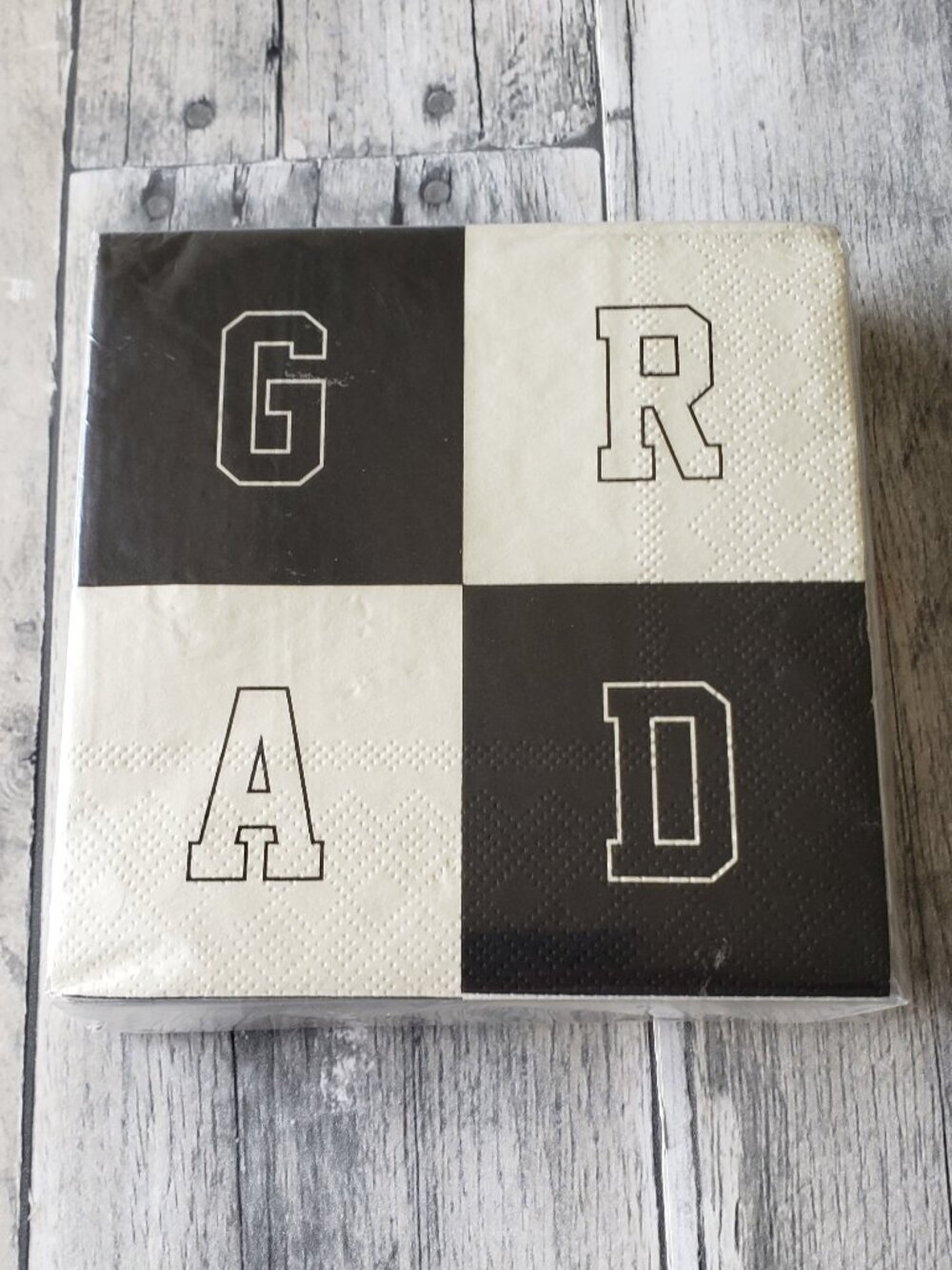 Grad Black and Cream Napkins 40ct My Minds Eye - Graduation Beverage / Dessert
